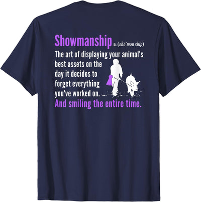 Show Pig Showmanship Livestock Showing Back Print T-Shirt