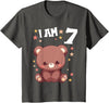 7 years old 7th birthday Bear Kids 7 Years old 7 birthday Bears Boy Girl Bear T-Shirt - Asphalt Grey