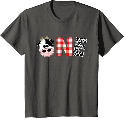 First Birthday Boy Cow Farm 1st Birthday Cow Toddler T-Shirt