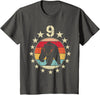 9 Years Old Birthday Bear Lovers Bear Birthday 9 Year Old Boy Girl Bear 9th Birthday T-Shirt - Asphalt Grey