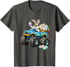 Easter Day Bunny Monster Truck Eggs Rabbit Boys Kids T-Shirt in Asphalt Grey