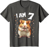 7 Years old 7 birthday Hamsters Boy Girl Hamster T-Shirt - Asphalt Grey
