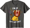 Safari Zoo Jungle Birhtday Gifts Outfits Kids 3 Year Old 3rd Birthday Party Lion T-Shirt - Asphalt Grey
