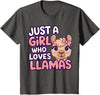 Kids Llama Shirts Girl Llama Kids T-Shirt - Asphalt Grey