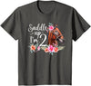 2 Year Old Horse Second Birthday Party 2nd Horse Birthday Two Year Old Girl Horses Birthday T-Shirt - Asphalt Grey