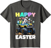 Happy Easter Day Bunny Monster Truck Eggs Cool Rabbit T-Shirt in Asphalt Grey