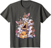 4th Birthday Bunny Rabbit Girl Birthday Age 4 T-Shirt in Asphalt Grey