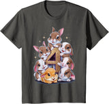 4th Birthday Bunny Rabbit Girl Birthday Age 4 T-Shirt in Asphalt Grey