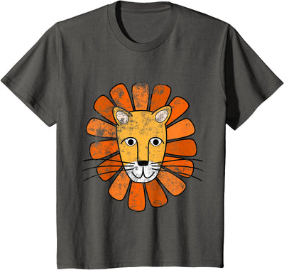 Lion Face . Boys / Girls Cartoon Lion T-Shirt