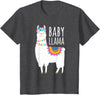 Mama Llama Lover Gifts by Memme Baby Llama Shirt for Girls, Daughter T-Shirt - Dark Heather Grey