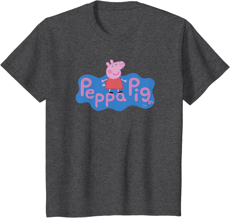 Peppa Pig Happy Centered Design T-Shirt - Dark Heather Grey