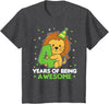 Lion Birthday Gift Cute Animals Lion 4th Birthday For Kids Four Years Old T-Shirt - Dark Heather Grey