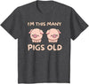 Pigs lover Birthday Gifts Toddler I'm This Many Pigs Old - 2nd Birthday Pig 2 Years Old Bday T-Shirt - Dark Heather Grey