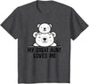 Homewise Shopper Great Aunt My Great Aunt Loves Me Bear T-Shirt - Dark Heather Grey