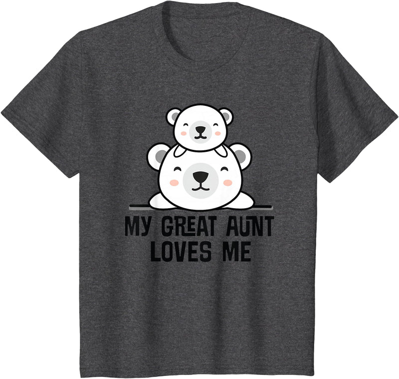 Homewise Shopper Great Aunt My Great Aunt Loves Me Bear T-Shirt - Dark Heather Grey