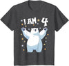 4 years old 4th birthday Polar Bear Kids 4 Years old 4 birthday Polar Bears Boy girl Polar Bear T-Shirt - Dark Heather Grey