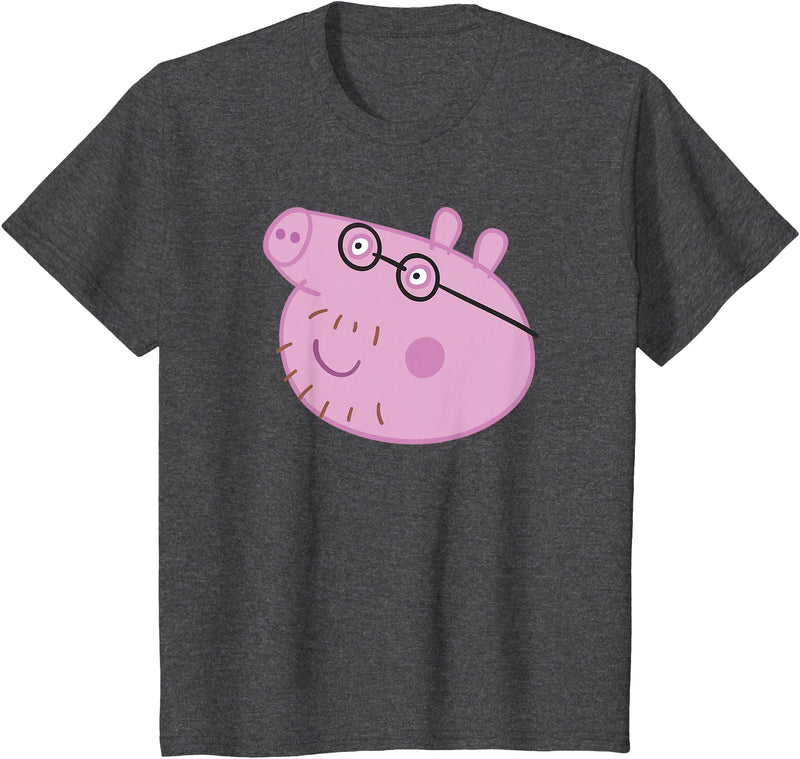 Peppa Pig Daddy Pig Head Shot T-Shirt - Dark Heather Grey