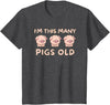 Pigs lover Birthday Gifts Toddler I'm This Many Pigs Old - 3rd Birthday Pig 3 Years Old Bday T-Shirt - Dark Heather Grey