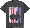 7th Birthday Gift Bunny Rabbit Fan 7 Years Old Girl T-Shirt in Dark Heather Grey