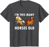 Kids 2 Years Old Girl Horses Old 2nd Birthday Kids T-Shirt - Dark Heather Grey