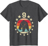 9 Years Old Birthday Bear Lovers Bear Birthday 9 Year Old Boy Girl Bear 9th Birthday T-Shirt - Dark Heather Grey