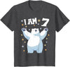 7 years old 7th birthday Polar Bear 7 Years old 7 birthday Polar Bears Boy girl Polar Bear T-Shirt - Dark Heather Grey