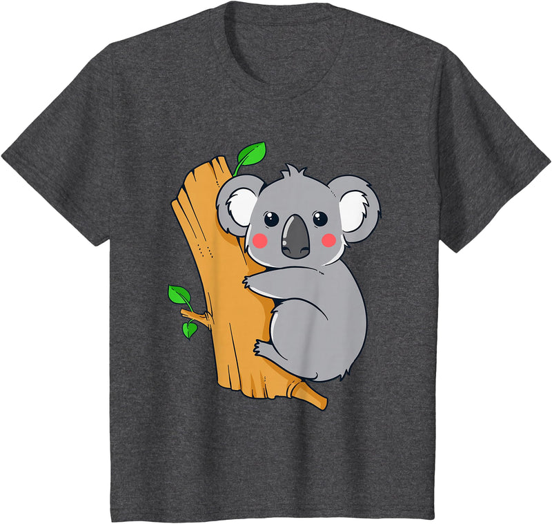 Charm's Children Clothing Cute Koala Bear T Shirt for Children | Kids Koala Bear Shirt T-Shirt - Dark Heather Grey