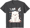 6 years old 6th birthday Polar Bear 6 Years old 6 birthday Polar Bears Boy girl Polar Bear T-Shirt - Dark Heather Grey