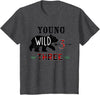 UrbanWear Bear Buffalo plaid Young Wild & Three 3 years 3rd Birthday T-Shirt - Dark Heather Grey