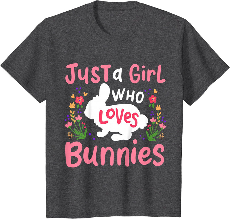 Kids Bunny Rabbit T-Shirt in Dark Heather Grey