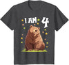 4 years old 4th birthday Bear Kids 4 Years old 4 birthday Bears Boy Girl Bear T-Shirt - Dark Heather Grey