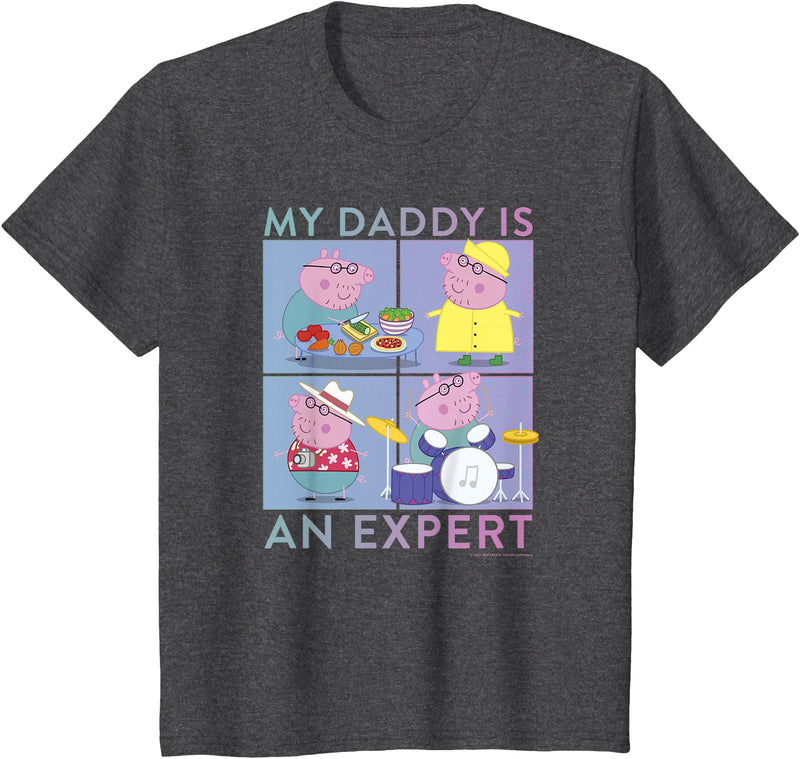Peppa Pig Father's Day Daddy Pig Expert T-Shirt - Dark Heather Grey
