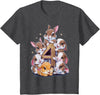 4th Birthday Bunny Rabbit Girl Birthday Age 4 T-Shirt in Dark Heather Grey