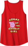 Womens Peppa Pig Mummy of The Birthday Girl Tank Top - Red