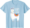 Mama Llama Lover Gifts by Memme Baby Llama Shirt for Girls, Daughter T-Shirt - Baby Blue