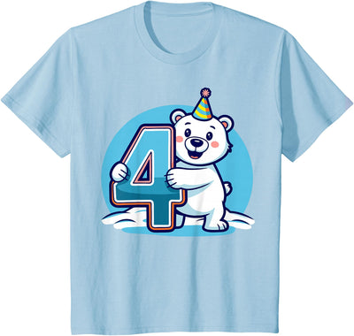 Kids Polar Bear Shirts Kids 4th Birthday Polar Bear Kids T-Shirt