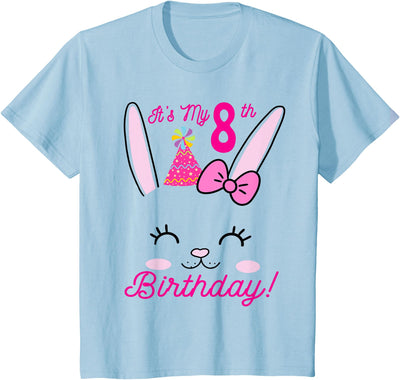 It's My 8th Birthday Bunny Face T-Shirt