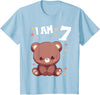 7 years old 7th birthday Bear Kids 7 Years old 7 birthday Bears Boy Girl Bear T-Shirt - Baby Blue
