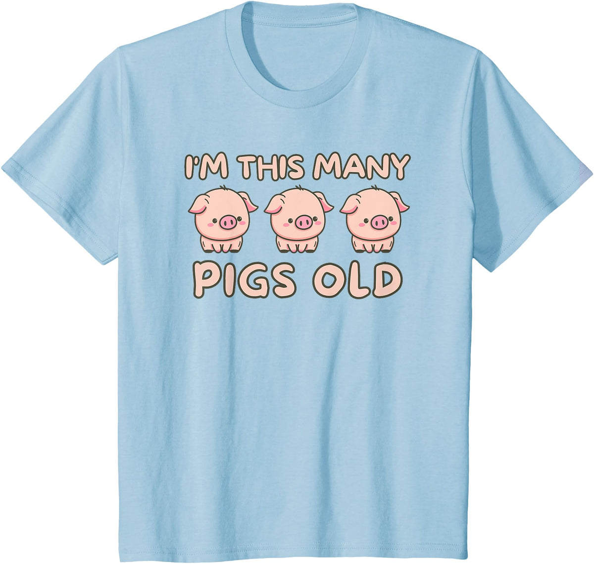 Pigs lover Birthday Gifts Toddler I'm This Many Pigs Old - 3rd Birthday Pig 3 Years Old Bday T-Shirt - Baby Blue