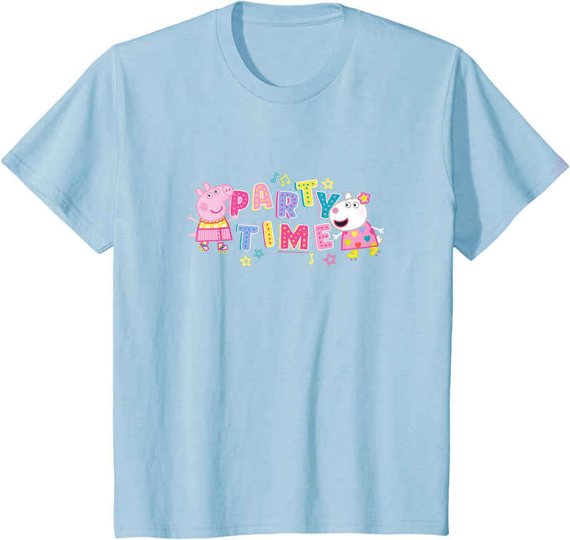 Peppa Pig Party Time Peppa & Suzy Logo Youth T-Shirt - Baby Blue