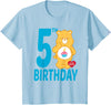 Care Bears Birthday Bear Celebrates A 5th Birthday T-Shirt - Baby Blue