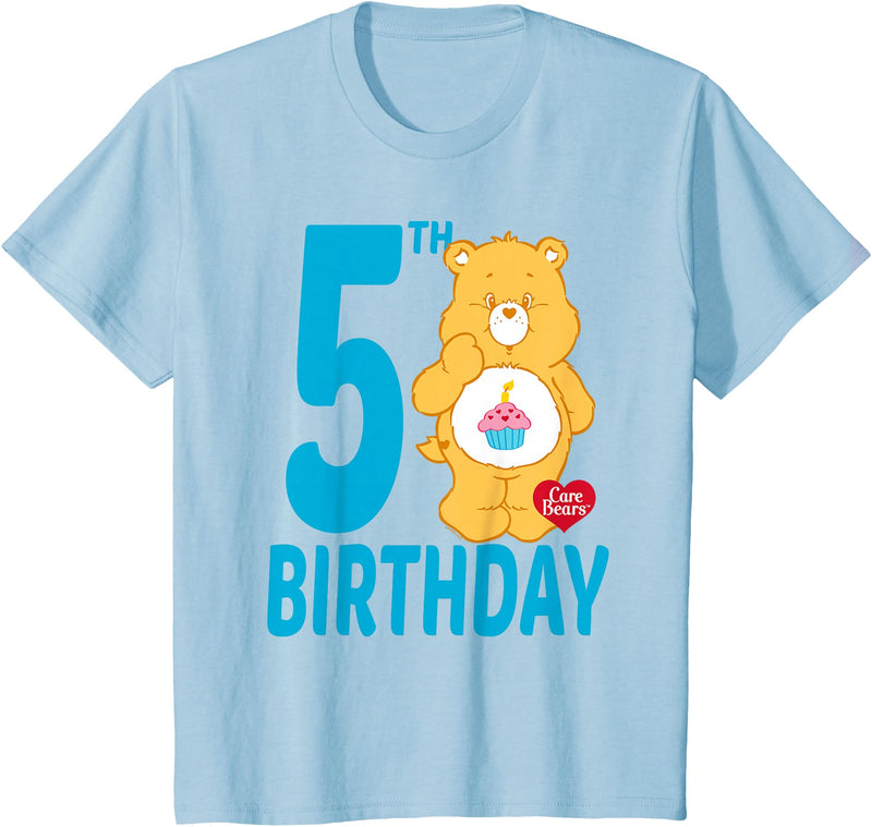 Care Bears Birthday Bear Celebrates A 5th Birthday T-Shirt - Baby Blue