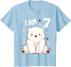7 years old 7th birthday Polar Bear Kids 7 Years old 7 birthday Polar Bears Boy girl Polar Bear T-Shirt - Baby Blue