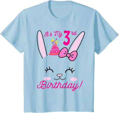 3rd Birthday Bunny Ears and Bow Tee