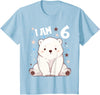 6 years old 6th birthday Polar Bear 6 Years old 6 birthday Polar Bears Boy girl Polar Bear T-Shirt - Baby Blue