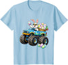 Easter Day Bunny Monster Truck Eggs Rabbit Boys Kids T-Shirt in Baby Blue