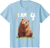 4 years old 4th birthday Bear Kids 4 Years old 4 birthday Bears Boy Girl Bear T-Shirt - Baby Blue