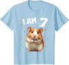 7 Years old 7 birthday Hamsters Boy Girl Hamster T-Shirt - Baby Blue