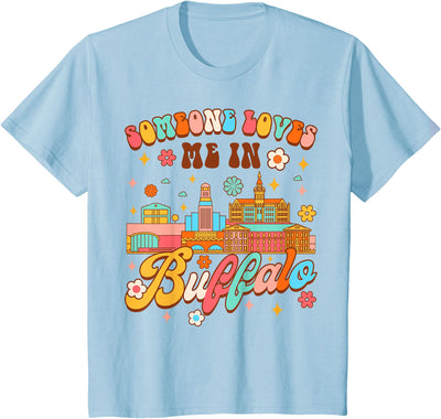Cow Kids Made in Buffalo Baby Shower Someone Loves Me T-Shirt