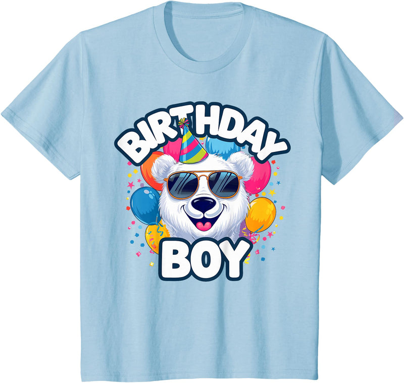 Kids Polar Bear Shirts Kids Birthday Boy Polar Bear Kids T-Shirt - Baby Blue